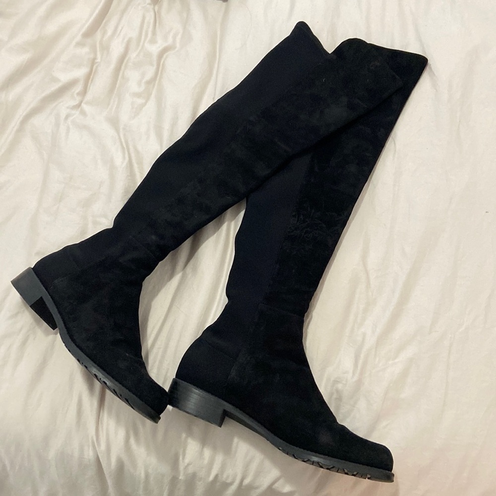Stuart Weitzman 5050 Over the Knee Boot Black Suede sz 10